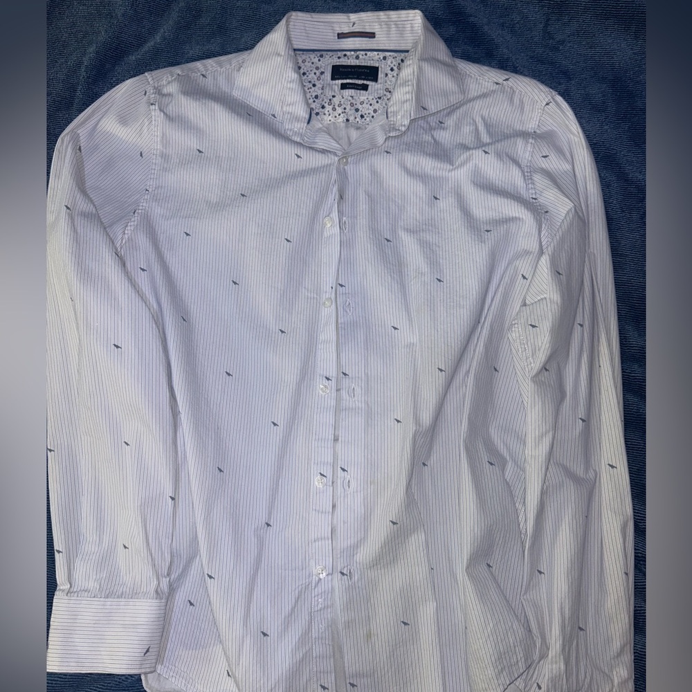 Denim & Flowers Button Down Dress Shirt